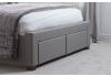 5ft King Size Valentine Grey fabric upholstered 2 drawer storage bed frame 5
